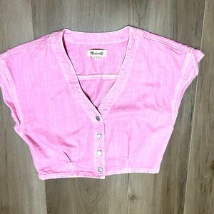 Madewell crop denim top